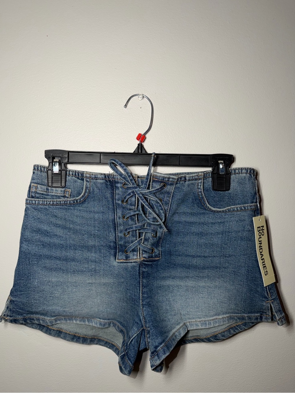 No Boundaries Lace-Up Denim Shorts